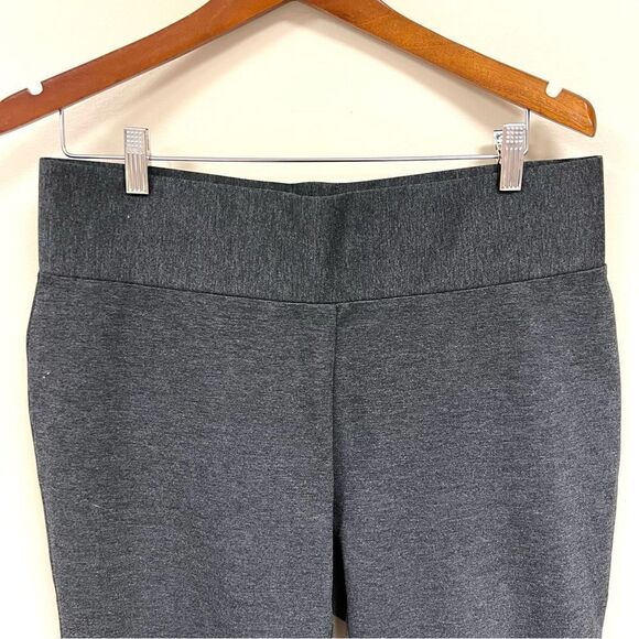 👠Tahari dark grey pull on pants with wide waistband Sz L - Picture 2 of 4